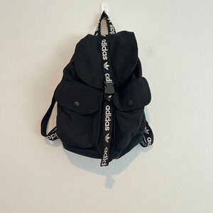Adidas Originals Black & White Nylon Utility Mini Backpack Sporty "Grab-and-Go"